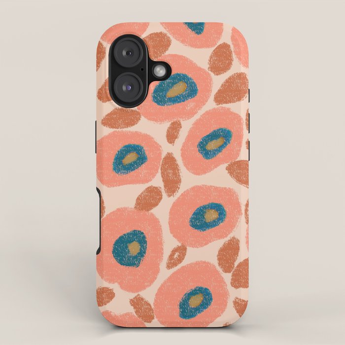 Textured Bold Flower - Peach iPhone Case Gallery Image 1