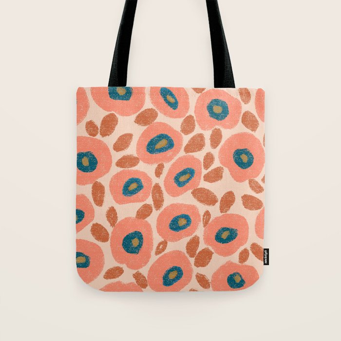 Textured Bold Flower - Peach Tote Bag Gallery Image 1