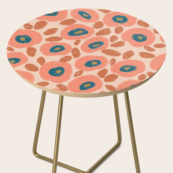 Textured Bold Flower - Peach Side Table Gallery Image 2