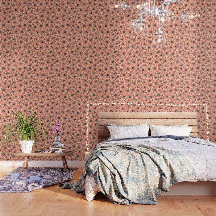 Textured Bold Flower - Peach Wallpaper Gallery Image 1