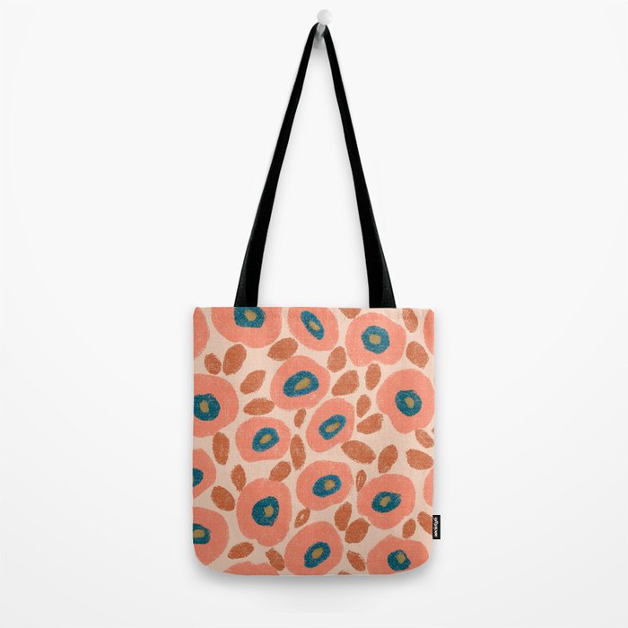 Textured Bold Flower - Peach Tote Bag Gallery Image 2