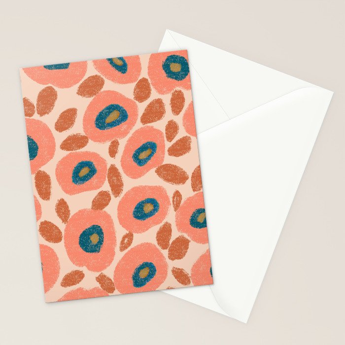 Textured Bold Flower - Peach Stationery Card Gallery Image 2