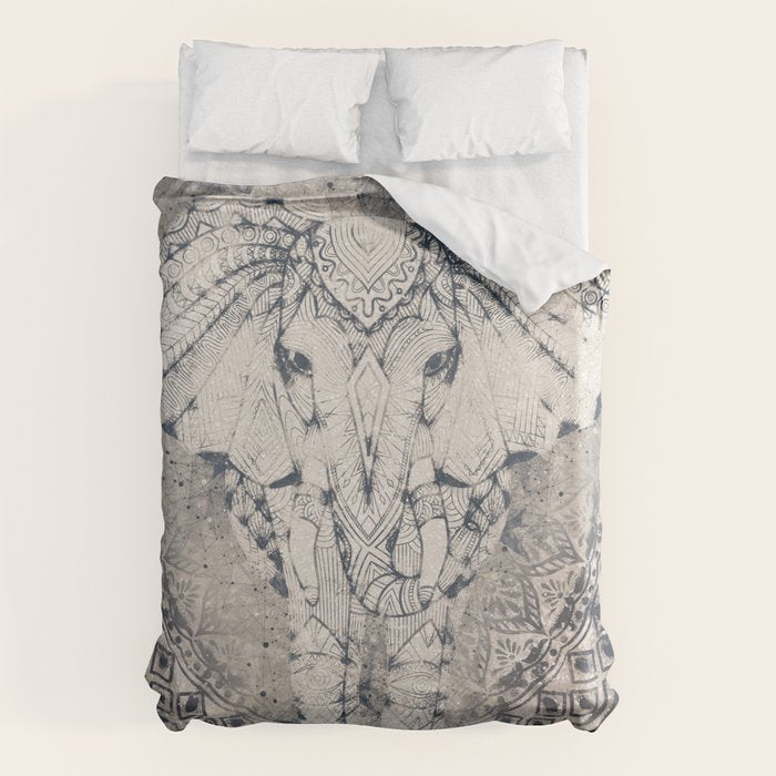 Indian Elephant Mandala Duvet Cover Gallery Image 6