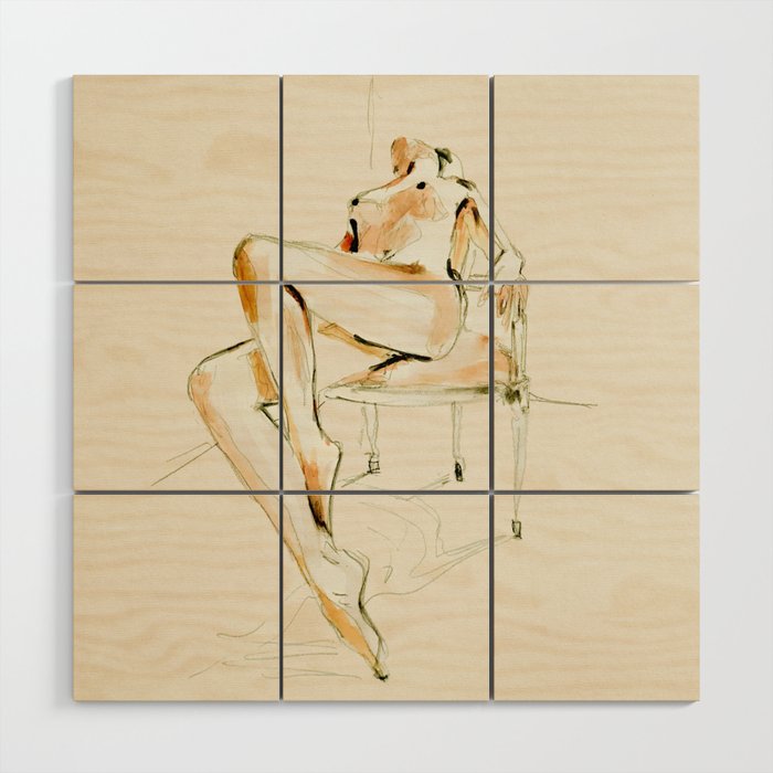 nude woman 2 Wood Wall Art Gallery Image 1