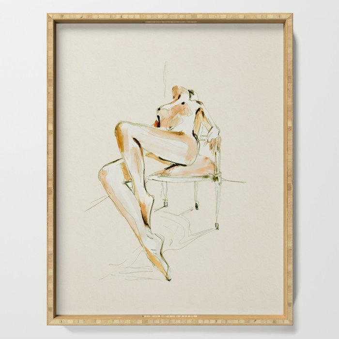 nude woman 2 Serving Tray Gallery Image 1
