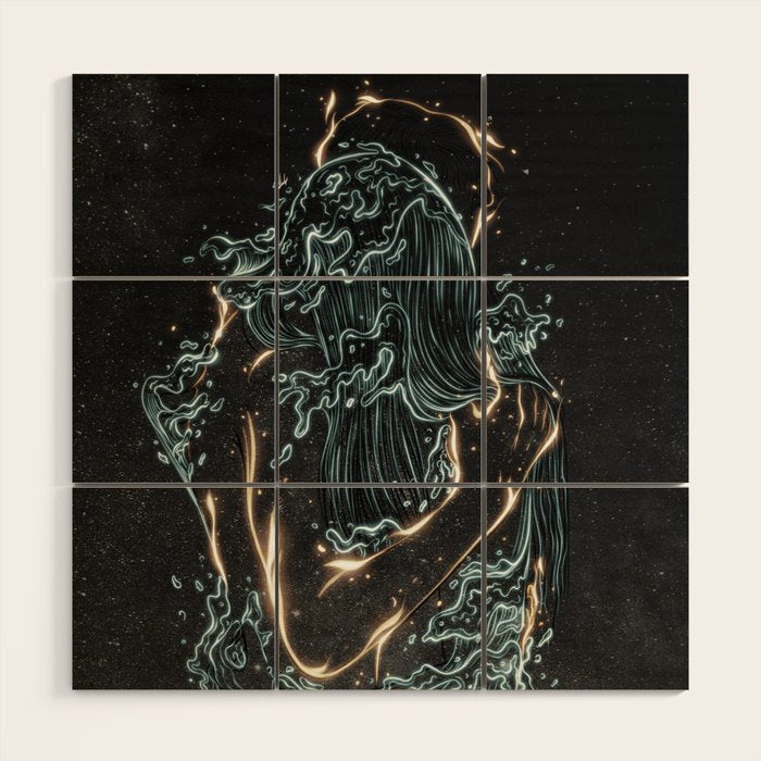 Water and fire. Wood Wall Art Gallery Image 1