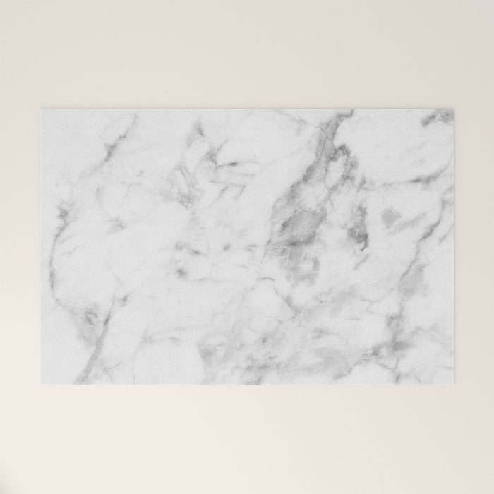 White Marble Welcome Mat Gallery Image 1