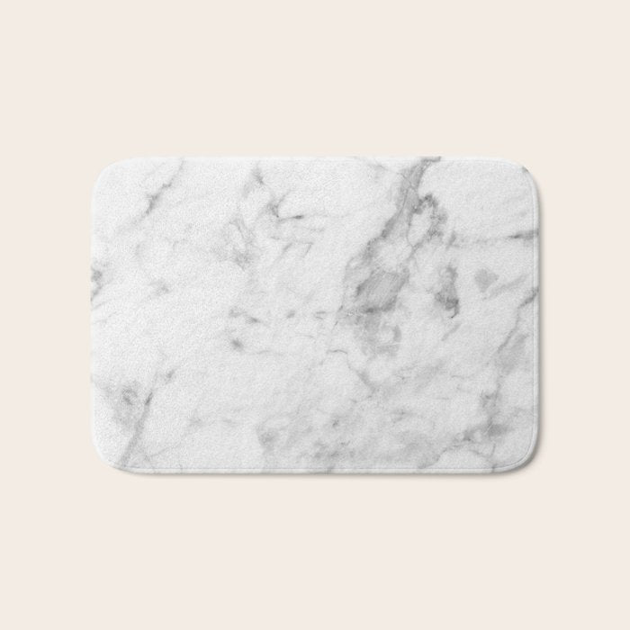 White Marble Bath Mat Gallery Image 1