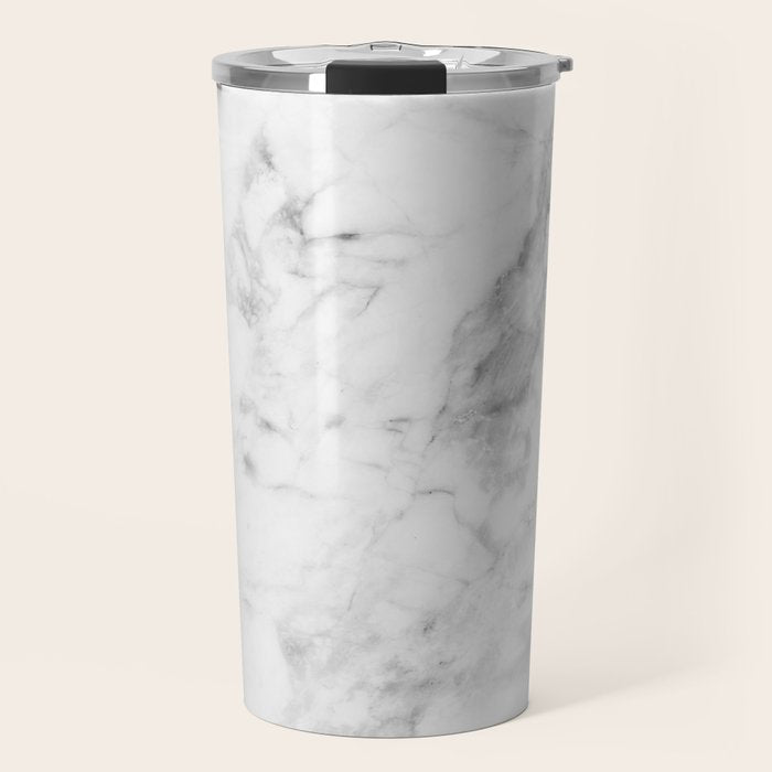 White Marble Travel Mug Gallery Image 1