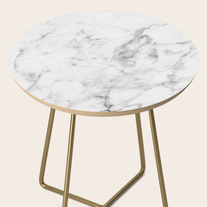 White Marble Side Table Gallery Image 2