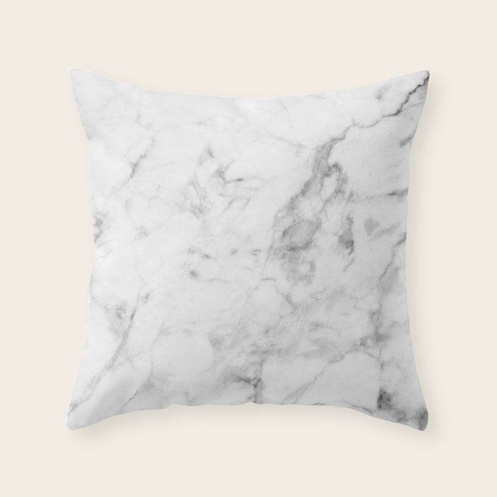 White Marble Throw Pillow Gallery Image 6