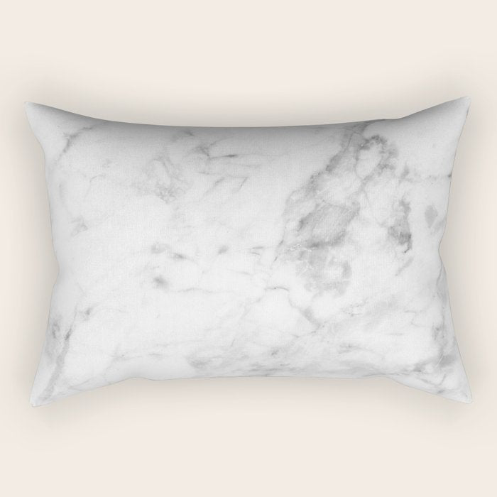 White Marble Rectangular Pillow Gallery Image 1