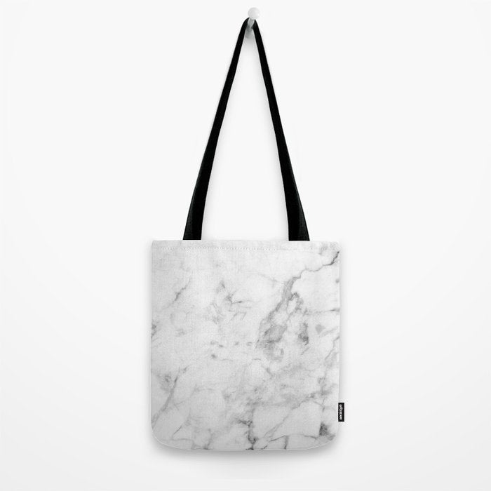 White Marble Tote Bag Gallery Image 2