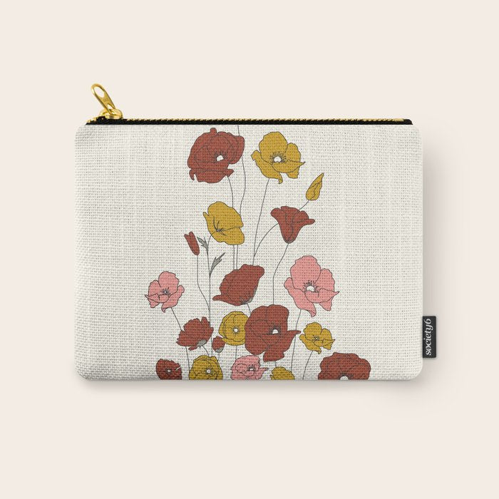 Colorful Poppy Flowers Carry All Pouch Gallery Image 1