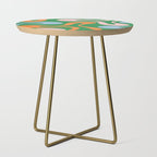 Soft Curves Retro Modern Abstract Pattern in Bold Green, Light Blue, Orange and Pink Side Table Gallery Image 1
