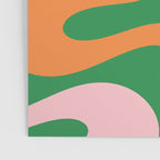 Soft Curves Retro Modern Abstract Pattern in Bold Green, Light Blue, Orange and Pink Poster Gallery Image 3