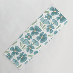 Harleigh Floral Art, Teal and White Yoga Mat Gallery Image 1