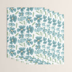 Harleigh Floral Art, Teal and White Wrapping Paper Gallery Image 3