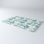 Harleigh Floral Art, Teal and White Rug Gallery Image 3