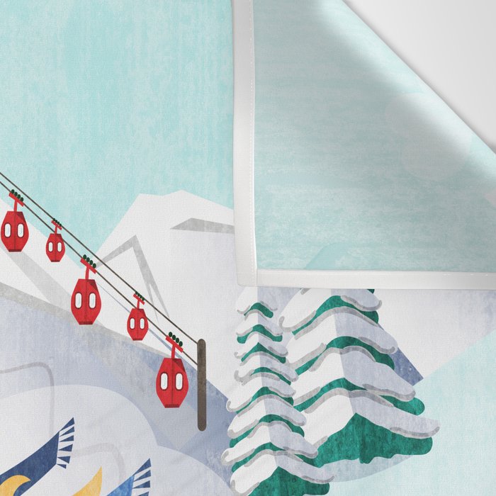 Skiing Girl Wall Tapestry Gallery Image 3