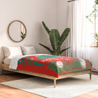 happy holidays greetings - folk art illustration Comforter Gallery Image 2