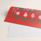 happy holidays greetings - folk art illustration Wrapping Paper Gallery Image 2