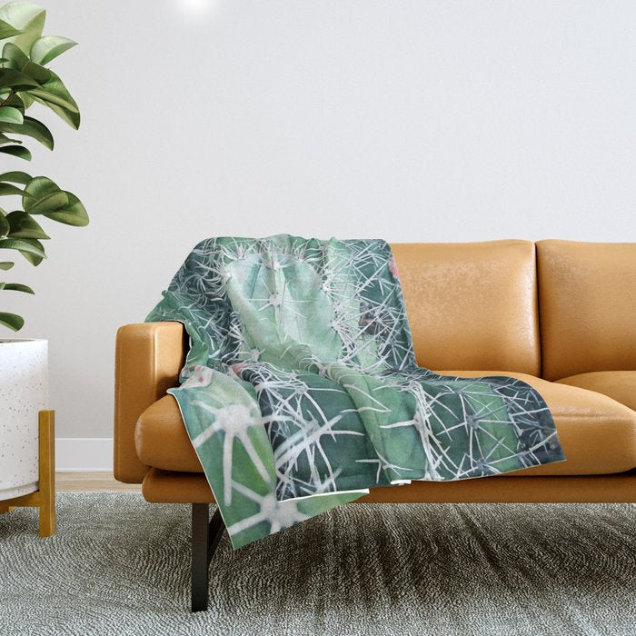 Cactus Up Close #society6 #decor #buyart Throw Blanket Gallery Image 1