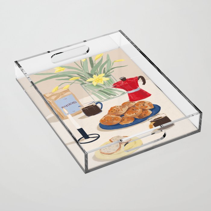 Coffee and Bread Acrylic Tray Gallery Image 1