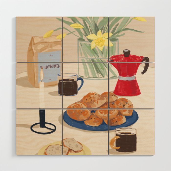 Coffee and Bread Wood Wall Art Gallery Image 1