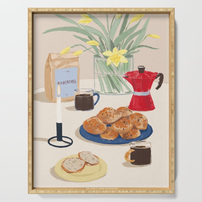 Coffee and Bread Serving Tray Gallery Image 1
