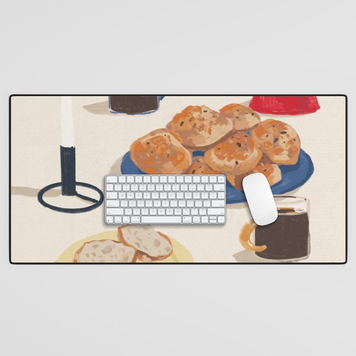 Coffee and Bread Desk Mat Gallery Image 1