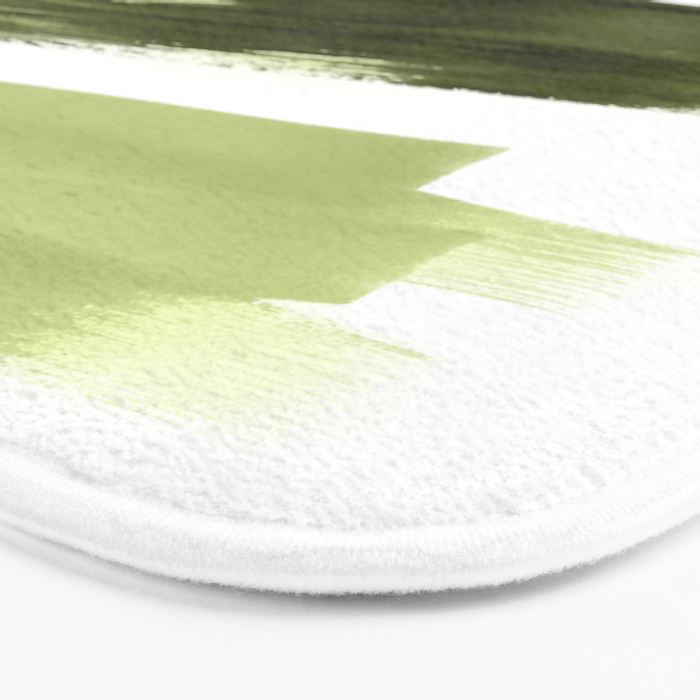 Green brush strokes Bath Mat Gallery Image 3