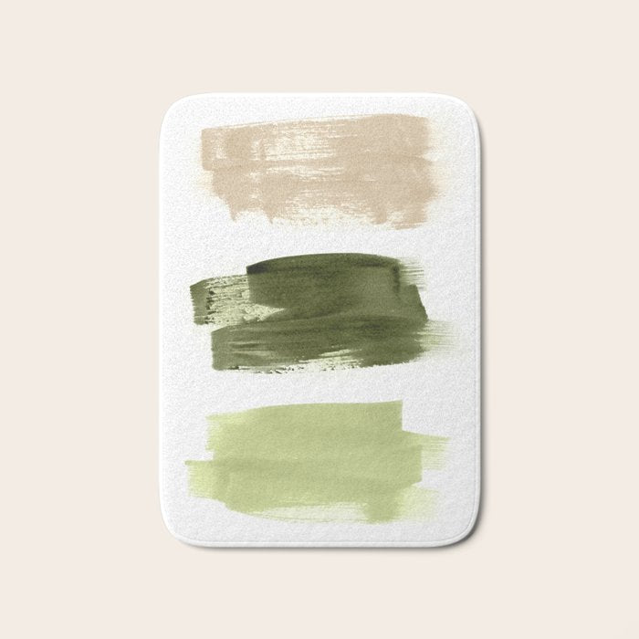 Green brush strokes Bath Mat Gallery Image 1