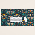 Grow with The Flow - Vibrant Floral Damask Pattern Desk Mat Gallery Image 1
