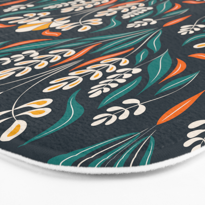 Grow with The Flow - Vibrant Floral Damask Pattern Bath Mat Gallery Image 3