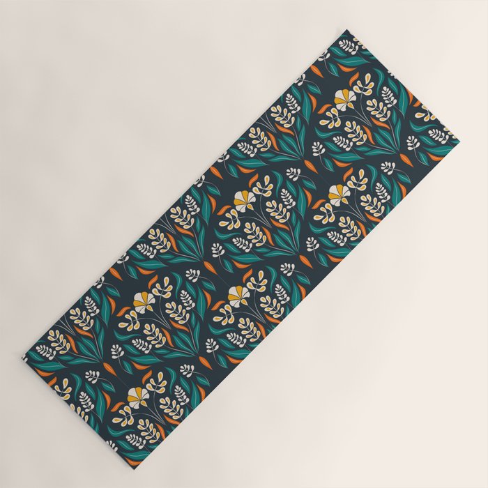 Grow with The Flow - Vibrant Floral Damask Pattern Yoga Mat Gallery Image 1