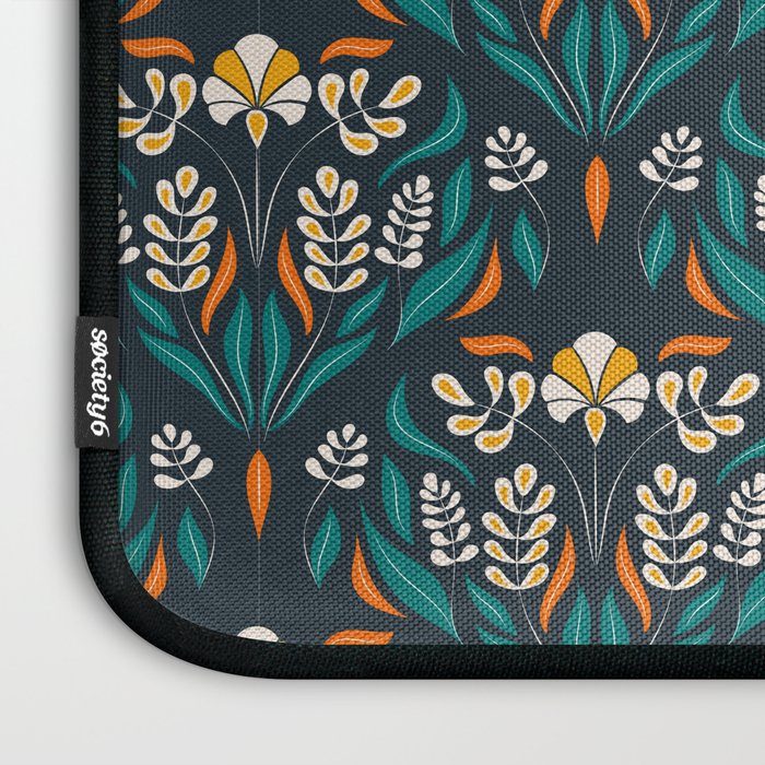 Grow with The Flow - Vibrant Floral Damask Pattern Laptop Sleeve Gallery Image 3