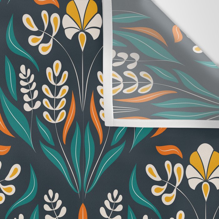 Grow with The Flow - Vibrant Floral Damask Pattern Wall Tapestry Gallery Image 3