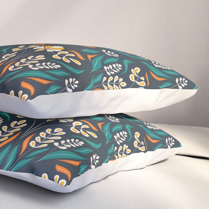 Grow with The Flow - Vibrant Floral Damask Pattern Pillow Sham Gallery Image 3