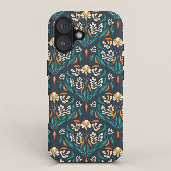 Grow with The Flow - Vibrant Floral Damask Pattern iPhone Case Gallery Image 1