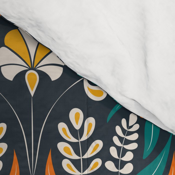 Grow with The Flow - Vibrant Floral Damask Pattern Comforter Gallery Image 4