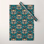Grow with The Flow - Vibrant Floral Damask Pattern Wrapping Paper Gallery Image 1