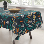 Grow with The Flow - Vibrant Floral Damask Pattern Tablecloth Gallery Image 3