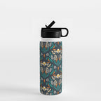 Grow with The Flow - Vibrant Floral Damask Pattern Water Bottle Gallery Image 1
