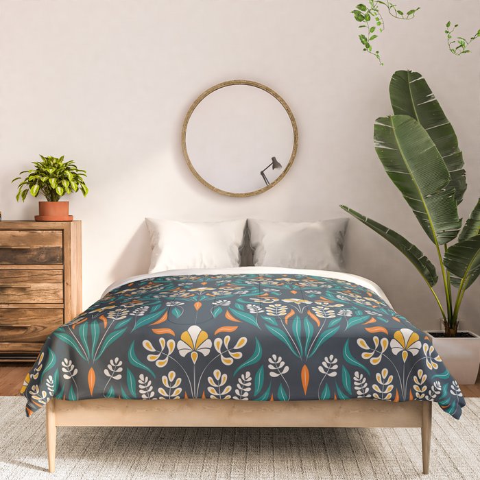 Grow with The Flow - Vibrant Floral Damask Pattern Comforter Gallery Image 3