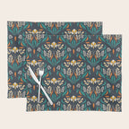 Grow with The Flow - Vibrant Floral Damask Pattern Placemat Gallery Image 1