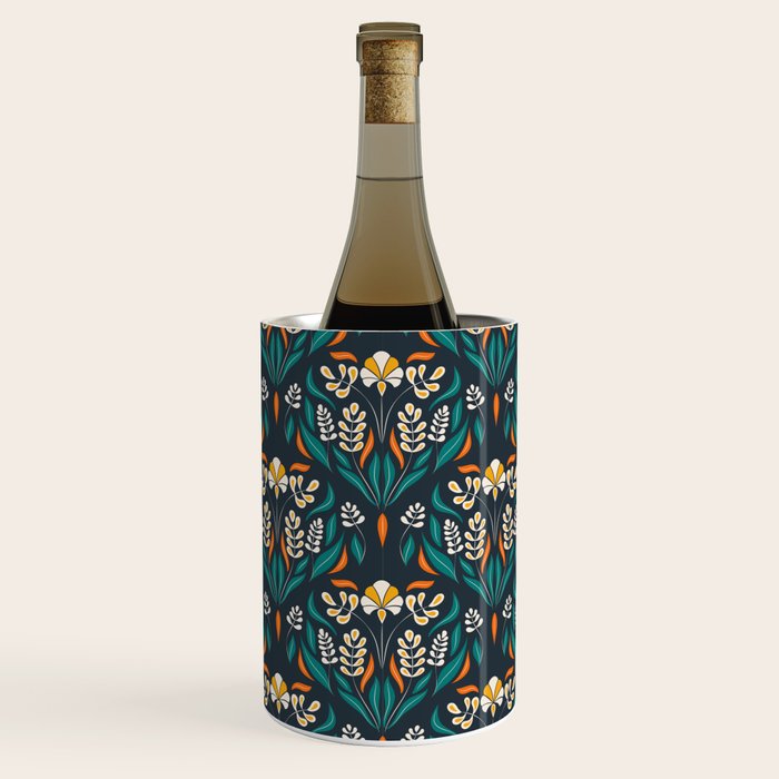 Grow with The Flow - Vibrant Floral Damask Pattern Wine Chiller Gallery Image 3