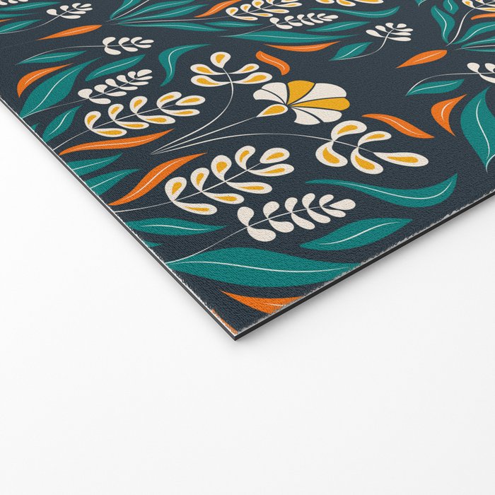 Grow with The Flow - Vibrant Floral Damask Pattern Welcome Mat Gallery Image 2