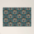 Grow with The Flow - Vibrant Floral Damask Pattern Welcome Mat Gallery Image 1