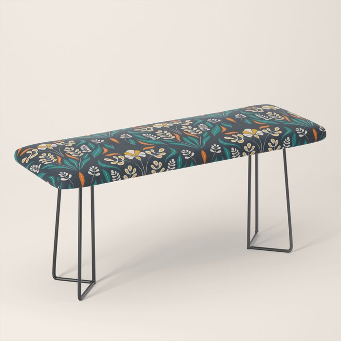 Grow with The Flow - Vibrant Floral Damask Pattern Bench Gallery Image 1